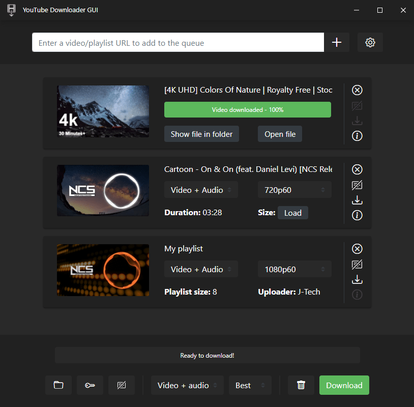 Screenshot of the Open Video Downloader app